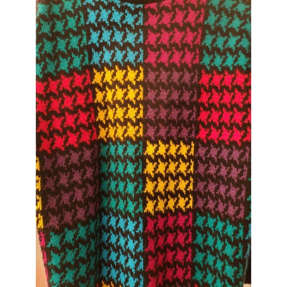 AMERICAN PRIDE Vintage Rainbow Houndstooth 80s Sweater Large *no size tag* - Picture 5 of 6